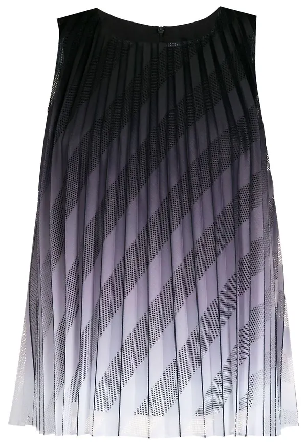 Armani Exchange ärmlös plisserad blus - Svart