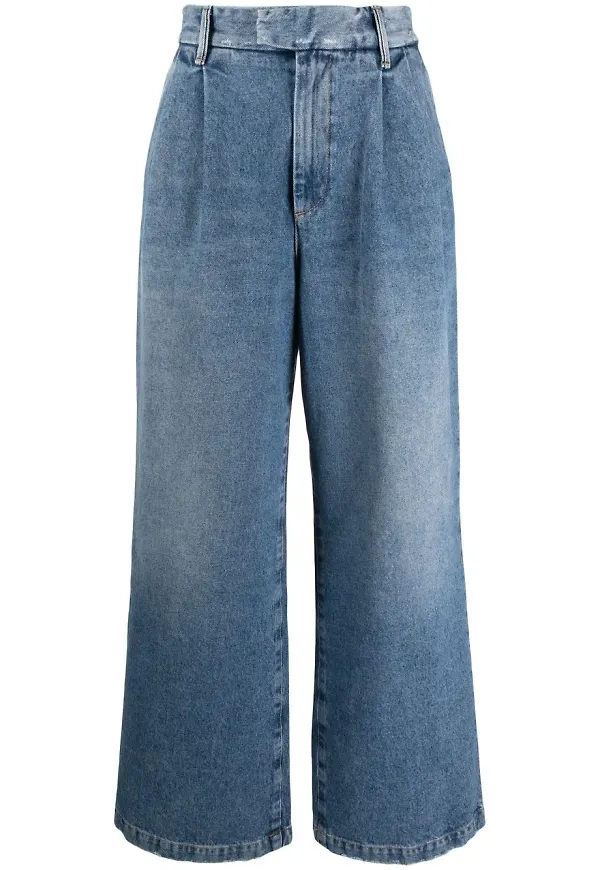 ARMARIUM plisserade wide leg-jeans - Blå