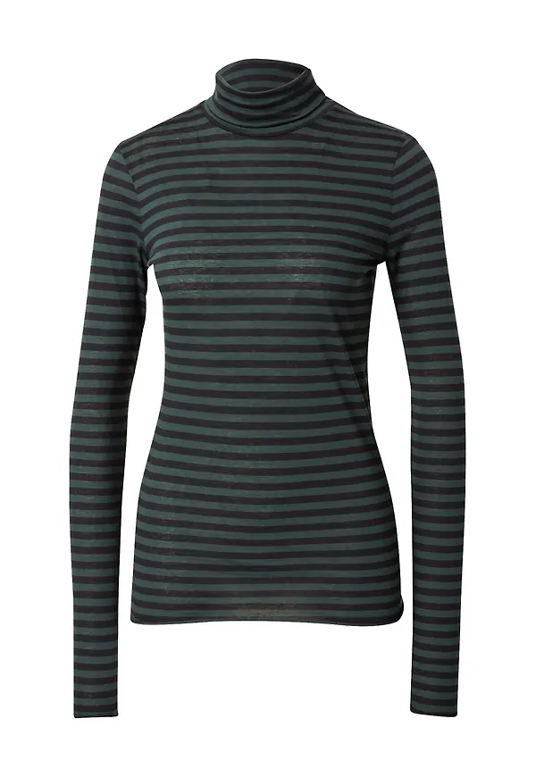 ARMEDANGELS T-shirt 'Malena' mörkgrön / svart