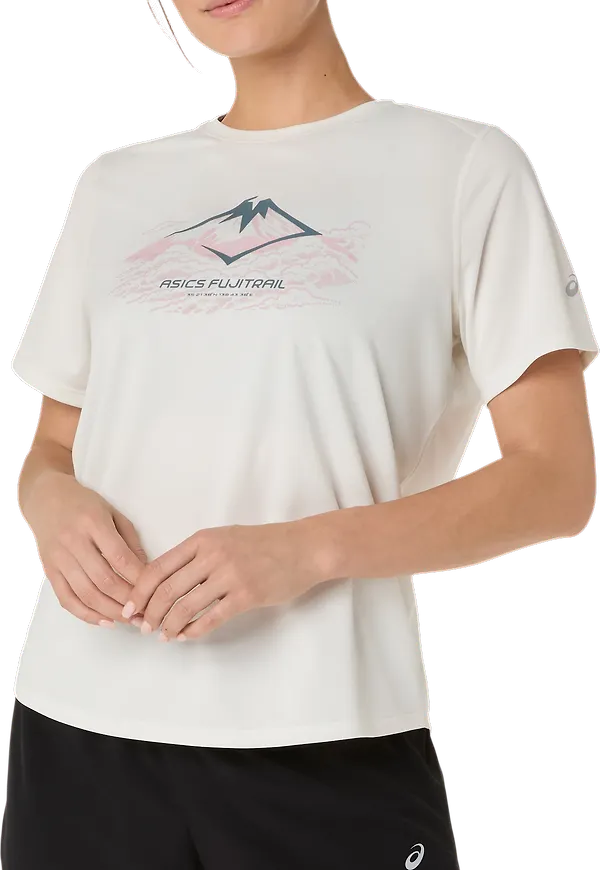 Asics Women's Fujitrail Logo Short Sleeve Top Cream