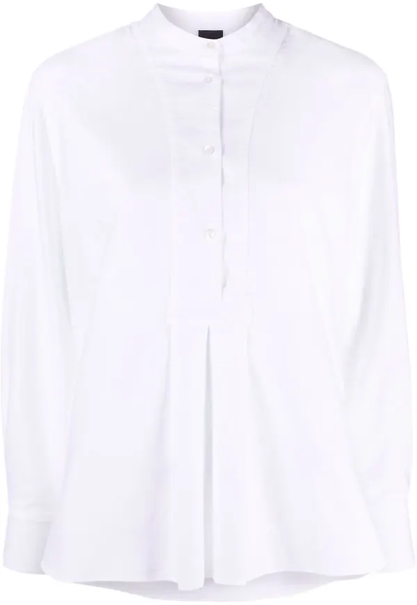 ASPESI blus med kinakrage - Vit