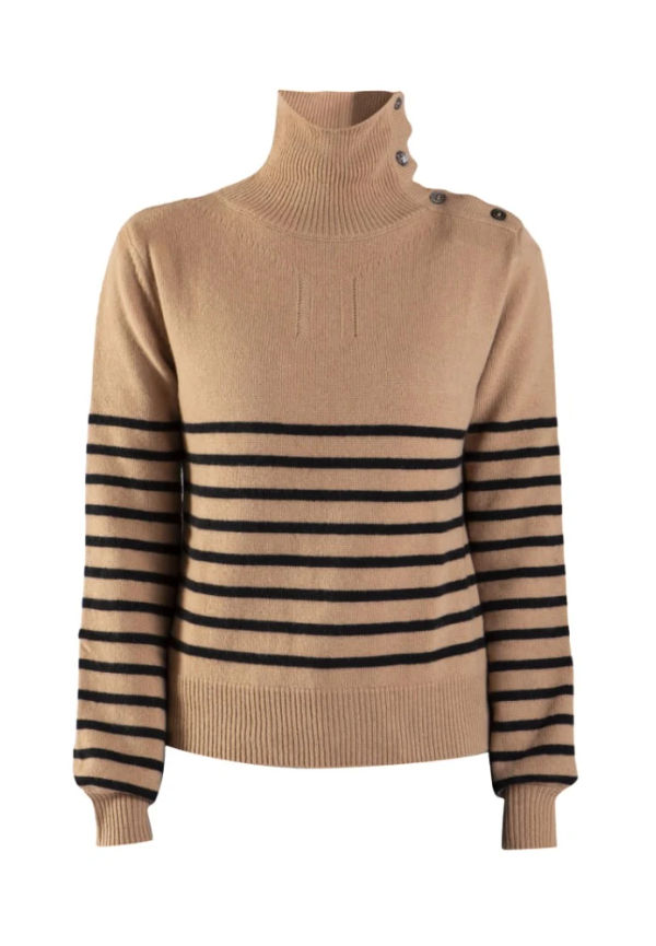 Aspesi High collar shirt in wool Beige, Dam