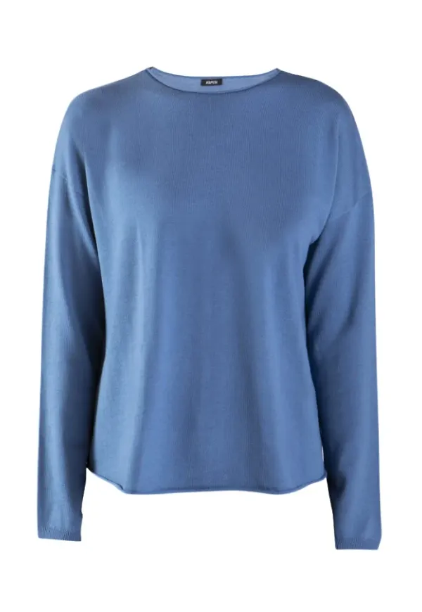 Aspesi Merino wool jersey superfine Blå, Dam