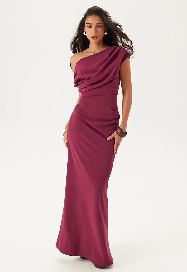 Asymmetric Draped Maxi Dress – Bubbleroom