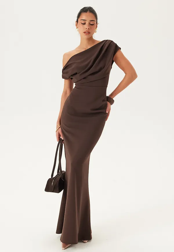 Asymmetric Draped Maxi Dress – Bubbleroom
