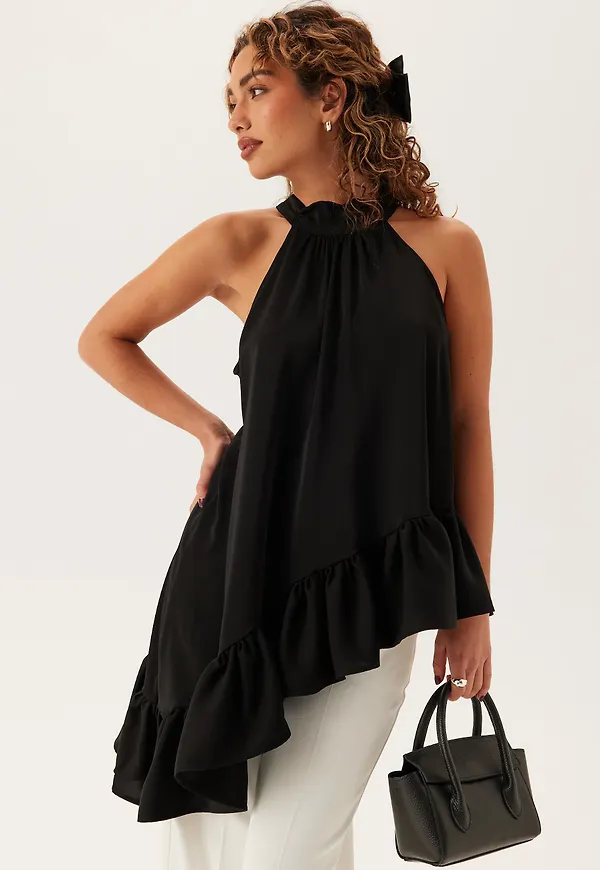 Asymmetric Halter Neck Blouse
