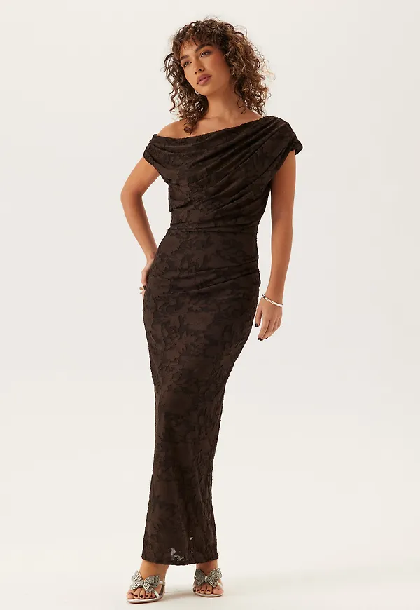 Asymmetric Jacquard Stretch Ankle Dress