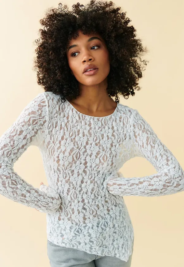 Asymmetric lace top