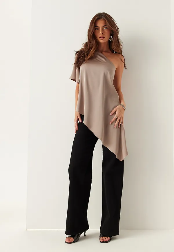 Asymmetric Satin Blouse