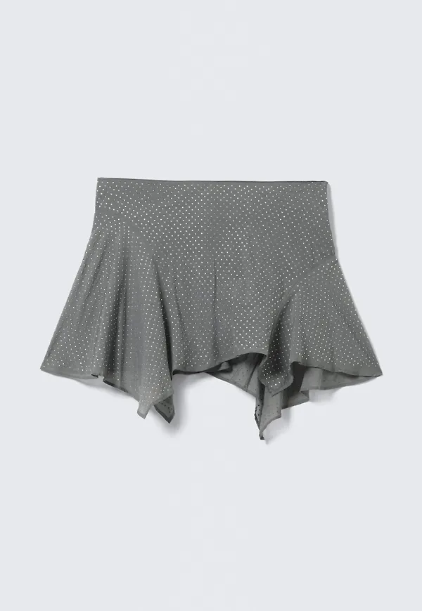 Asymmetric Sequin Mini Skirt