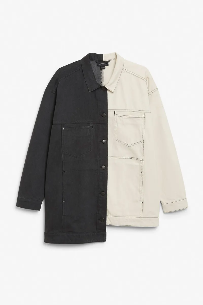 Asymmetrical denim jacket - Black