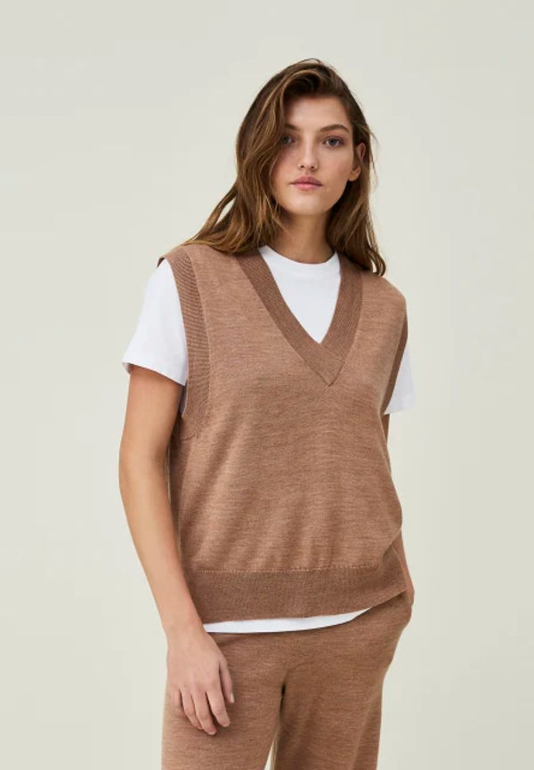 Audrina Merino Wool/silk Blend Knitted Vest