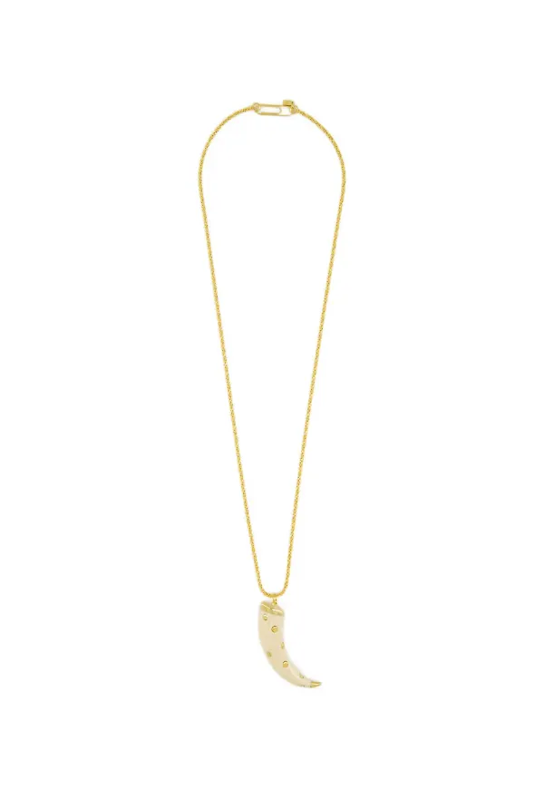 Aurelie Bidermann Caftan Moon halsband med hänge - Metallic