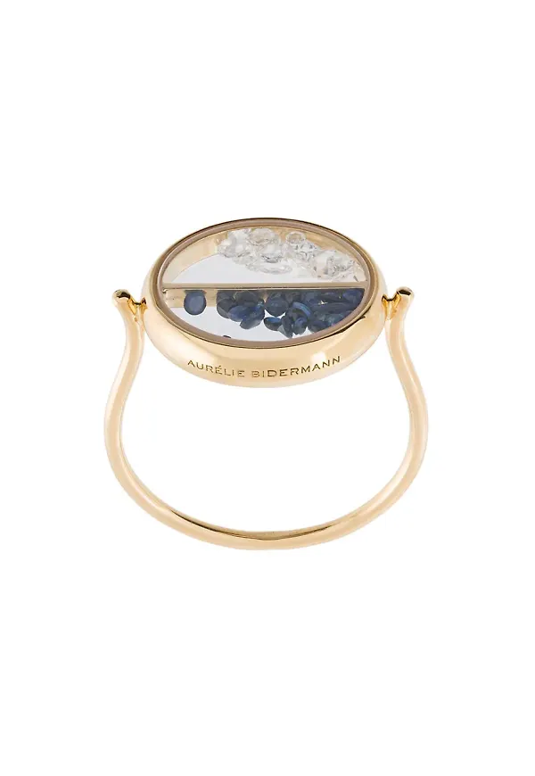 Aurelie Bidermann Chivor ring med diamant och safir - Gul