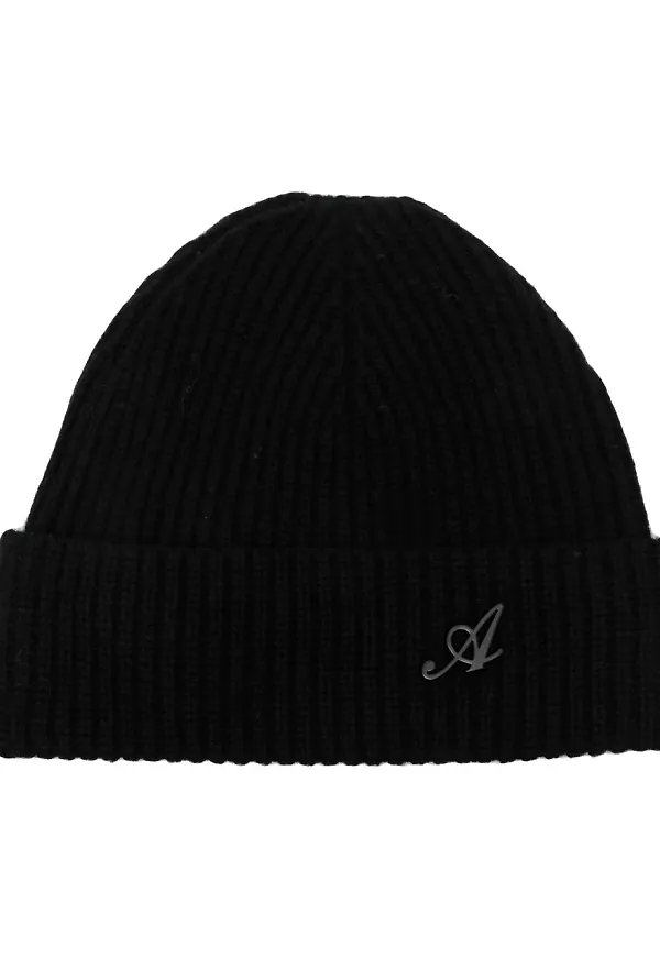 Axel Arigato Signature ribbstickad mössa - Svart