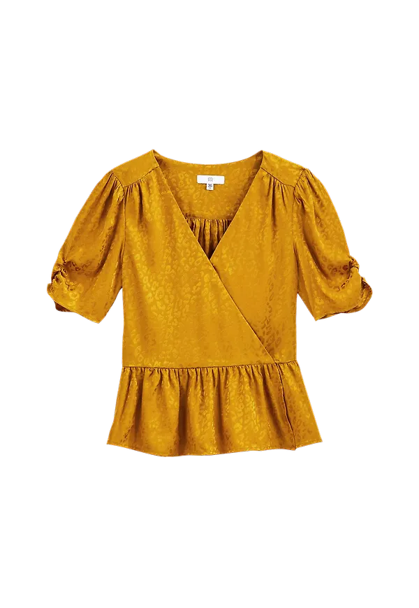 La Redoute - Omlottblus med kort ärm - Brun