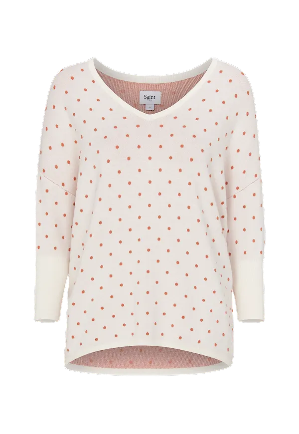 Saint Tropez - Tröja Dotted Knit - Vit
