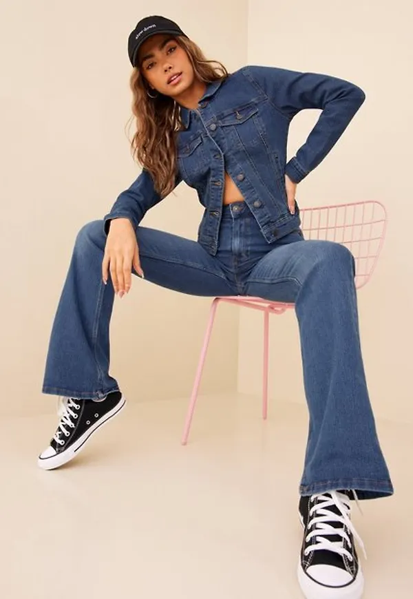 Vero Moda Vmhot Soya Ls Denim Jacket Mix Noos Jeansjackor Blå