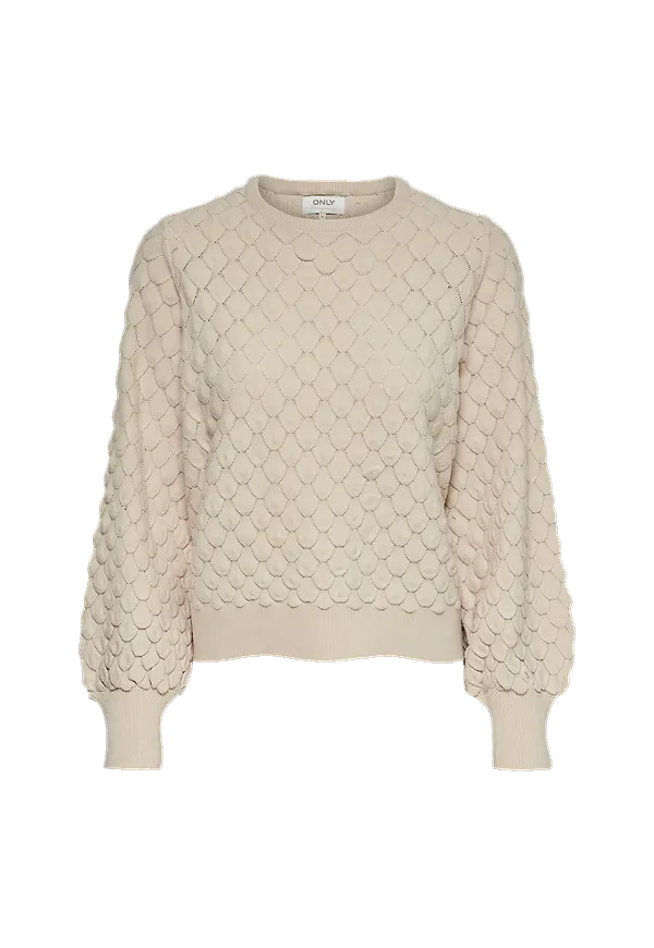 Only - Tröja onlGilja L/S Pullover Knt - Beige