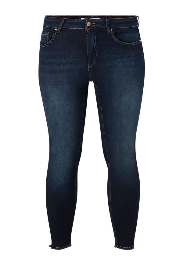 Only Carmakoma - Jeans carWilly Life Reg Sk Ank Raw - Blå