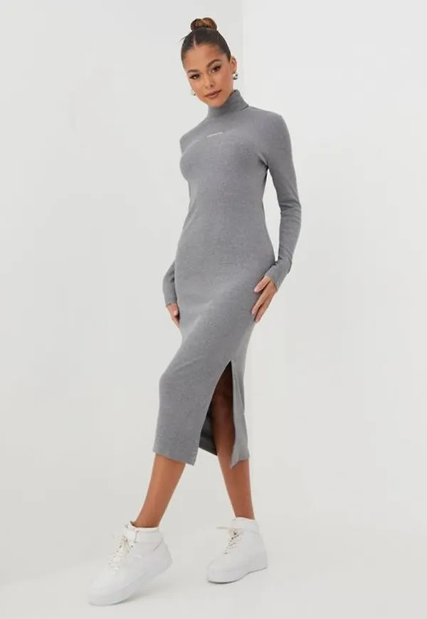 Calvin Klein Jeans Micro Branding Roll Neck Dress Fodralklänningar