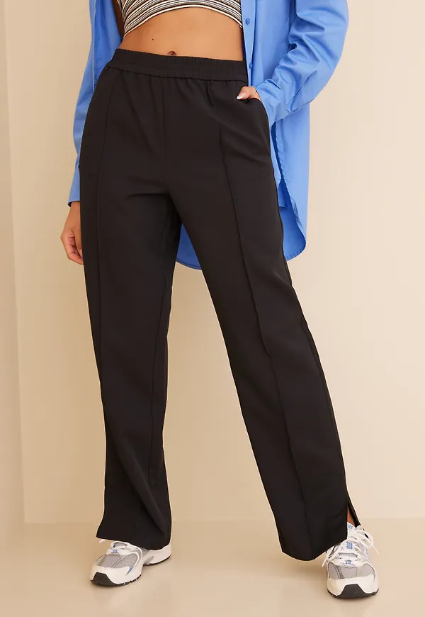 Vero Moda - Byxor - Vmvicky Hr Loose Pull-On Slit Pant - Byxor & Shorts - Pants
