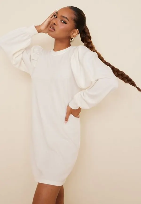 Jacqueline de Yong Jdymathilde Sweat Dress Jrs Långärmade klänningar Cloud Dancer