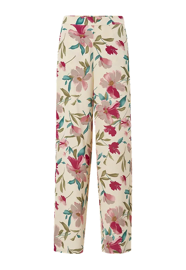 Only - Byxor onlAlma Life Poly Palazzo Pant Aop Wvn - Natur