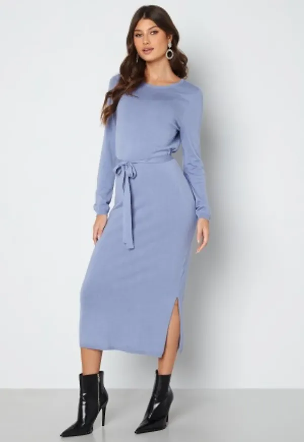 Happy Holly Idella fine knitted dress Dusty blue 52/54