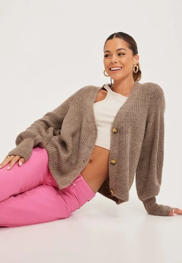 Only Onlclare L/S Cardigan Knt Noos Stickade tröjor Caribou W. Melange