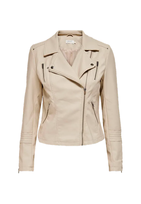 Only - Bikerjacka onlGemma Faux Leather Biker - Beige