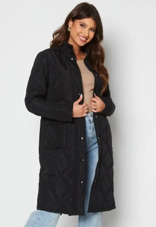 Happy Holly Isabelle Quilted Coat Black 44/46