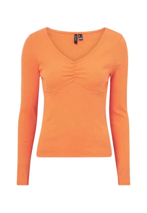 Vero Moda - Topp vmNewava L/S V-neck Top - Orange