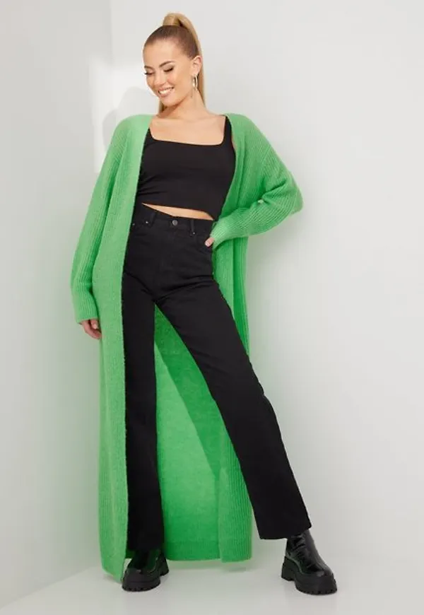 JJXX Jxea Ls Fluffy Long Cardigan Knit S Cardigans Absinthe Green