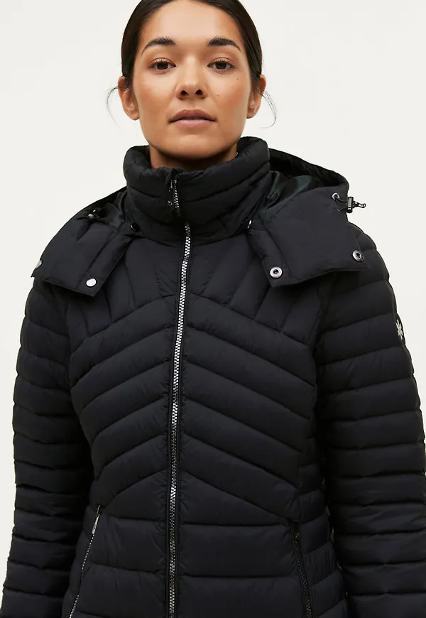 Áhkká - Dunkappa Gold Crinkled Light Down Parka - Svart