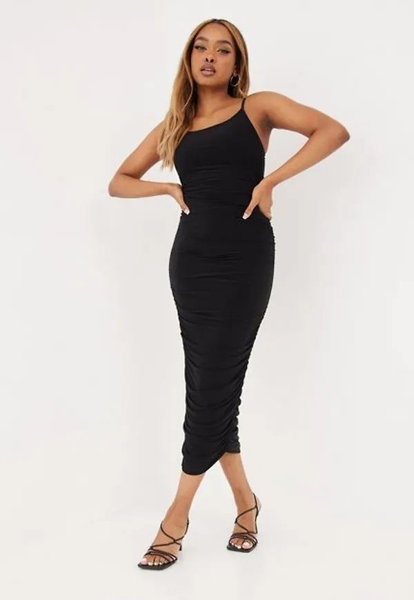 Parisian Slinky Rouched Cami Midi Dress Fodralklänningar