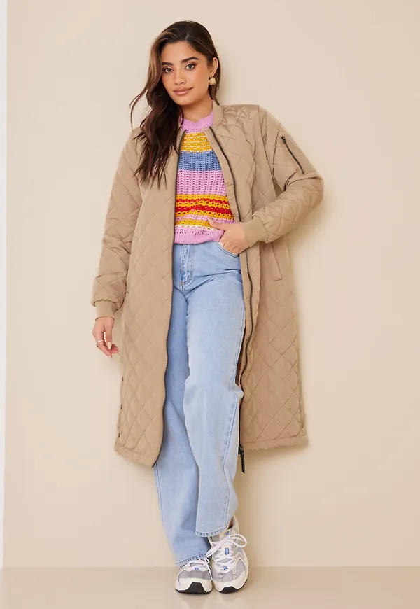 Only - Kappor - Cuban Sand - Onljessica X-Long Quilted Coat Otw - Jackor - Coats