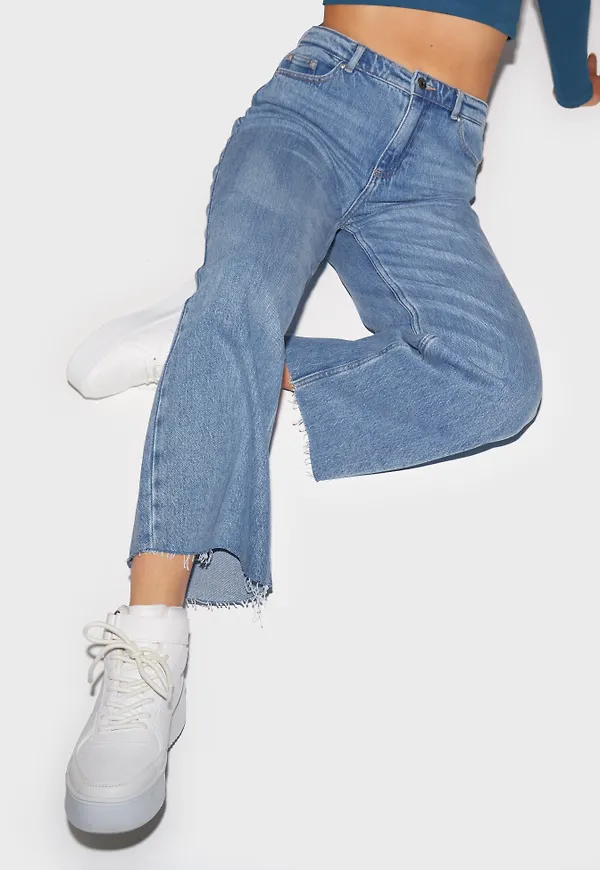 Only - Wide leg jeans - Onlsonny Life Hw Wide Ank Raw Bb N - Jeans