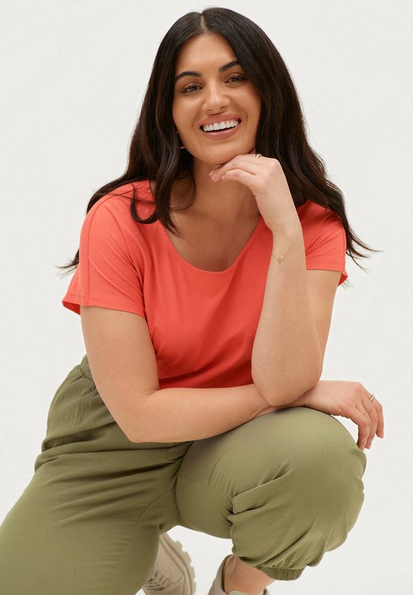 Zizzi - Topp vmKatja S/S T-shirt - Röd