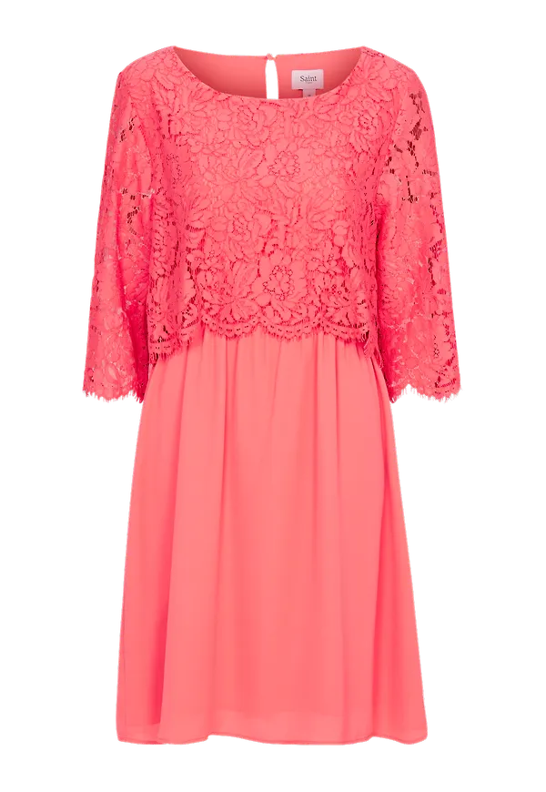 Saint Tropez - Klänning Party Dress W Lace - Röd