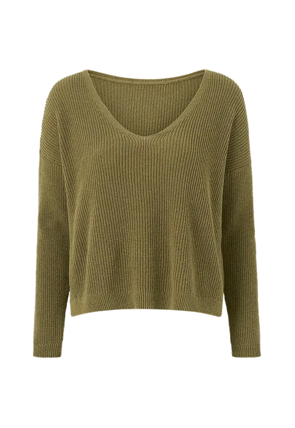 Only - Tröja onlBrynn Life L/S V-neck Pull Knt - Grön