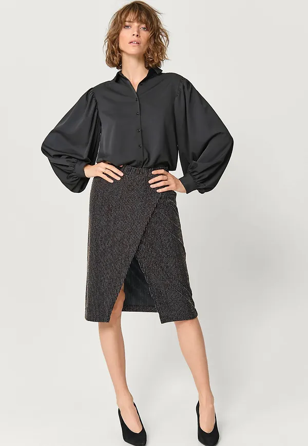 Saint Tropez - Omlottkjol Jersey Skirt - Guld