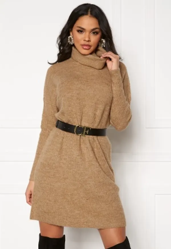 ONLY Jana L/S Cowlnck Dress Indian Tan L