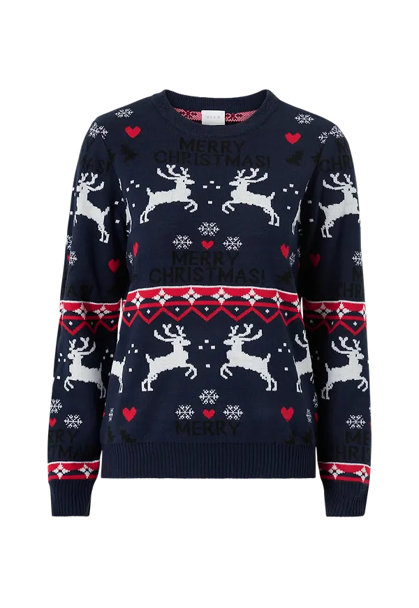Vila - Jultröja viKnittin L/S X-mas Knit Top - Blå