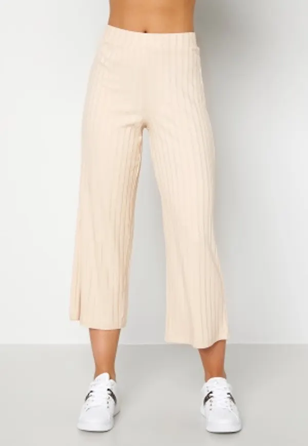 Happy Holly Emmy rib wide pants Light beige 40/42