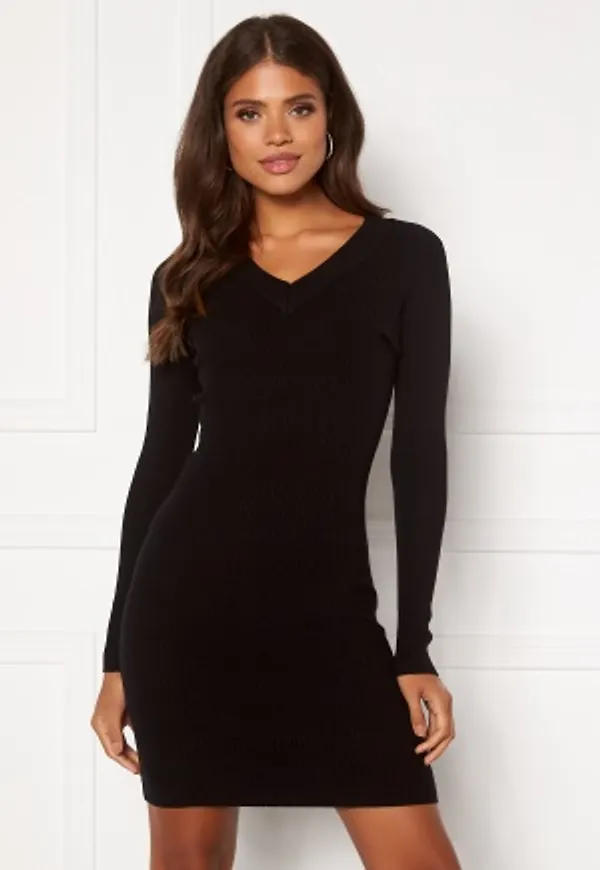 Object Collectors Item Fae Thess L/S Rib Knit Dress Black XS