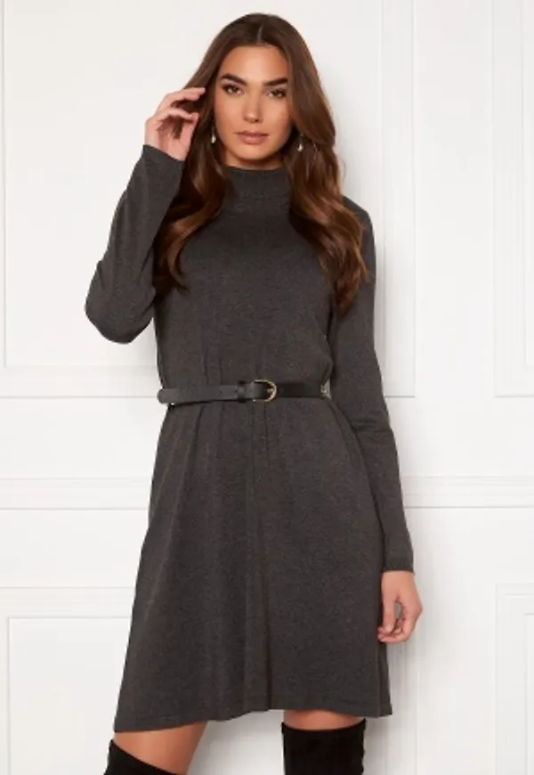 VERO MODA Glory Rollneck Dress Dark Grey Melange M
