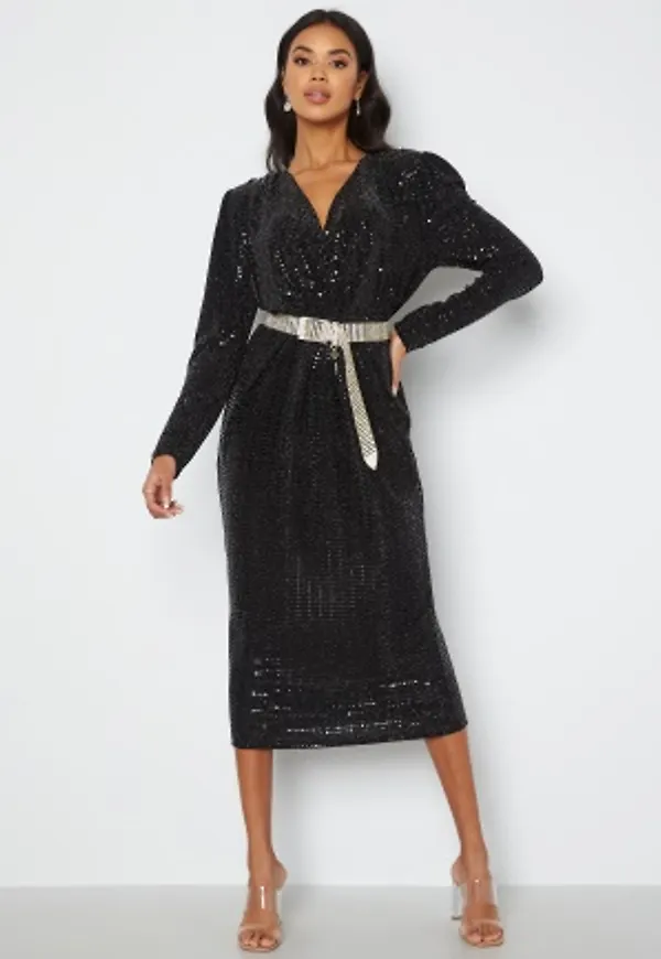 VILA Feste L/S Midi Dress Black L