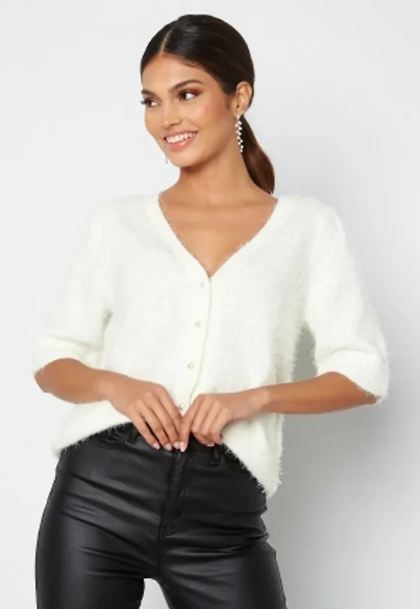 VILA Fenoma 2/4 Sleeve Cardigan Cloud Dancer L