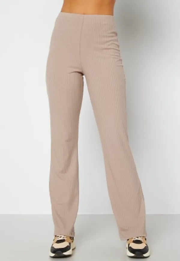 BUBBLEROOM Nola rib trousers Dark beige S